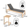 Trabuco Coastal Modern Acacia Wood Mesh 3-Position Outdoor Chaise Lounge Set with Side Table - JONATHAN Y - 4 of 4