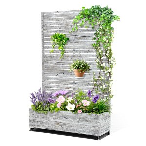 TOAOTBNBO Metal Raised Garden Bed with Trellis and Wheels, Metal Planter Box with Trellis, Garden Box for Climbing Plants, Flower - 1 of 4