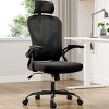 CAVINAS Mesh Office Chair with Flip-Up Arms,Adjustable Headrest&Lumbar Support,Ergonomic Computer Chair,Rolling Desk Chairs,350lbs Capacity - 2 of 4