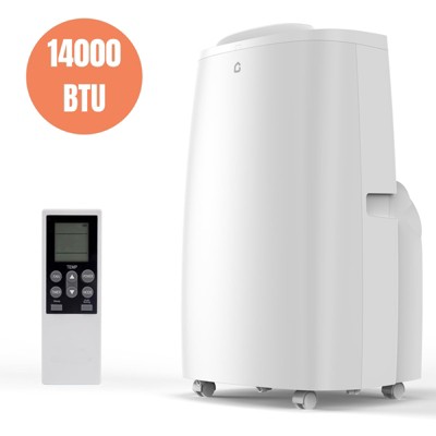 14000 BTU Portable Air Conditioner, Cools Rooms up to 750 Sq. Ft., 3-in-1 AC with Dehumidifier, Quiet Sleep Mode, Remote Control, Window Kit, White