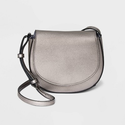 grey leather crossbody bag