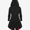 Clearlove Women's Halloween Hooded Color-Block Midi Dress Zip-Front Festive Costume Dress with Asymmetric Hem - 2 of 4
