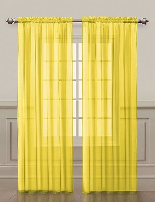 GoodGram 2 Pack Luxurious Voile Rod Pocket Sheer Window Curtain Panels