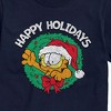 Men's - Garfield - Happy Holidays Wreath Christmas Short Sleeve Graphic T-Shirt - 2 of 4