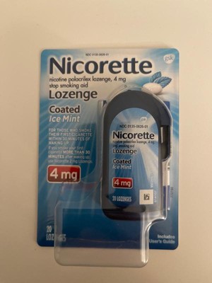 Nicorette 4mg Coated Nicotine Lozenge Stop Smoking Aid - Ice Mint ...