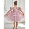 2Bunnies Girls' 3D Butterfly Puff Sleeve Babydoll Fit & Flare Dress - 2 of 4