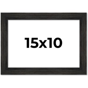 PosterPalooza | 15x10 Wide Barnwood Picture Frame, UV Acrylic, 6 Finishes - Grey, Brown, White, and Black - 1 of 4