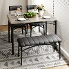 Modern 5-Piece Dining Table Set for 4 with Upholstered Chairs & Bench,Rectangular Kitchen Table Set for Small Space,Apartment,Studio,Breakfast Nook - 2 of 4