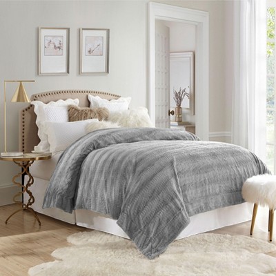 Swift Home | 1-Piece Embossed Faux Fur Coverlet Bedspread