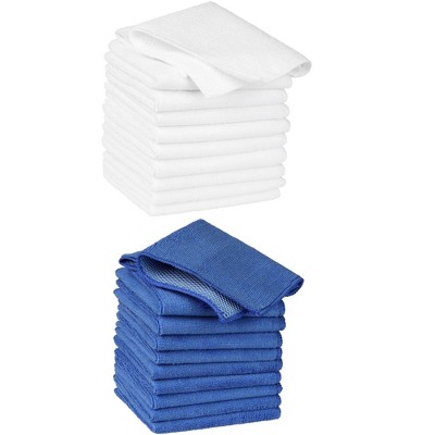 Unique Bargains Microfiber Absorbent Quick Dry Kitchen Dishcloth 20 Pcs