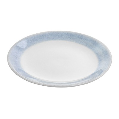 Martha Stewart 11 Inch Stoneware Dinner Plate with Blue Rim