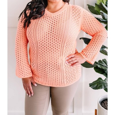 Women's Open Knit Crochet Sweater - First Love