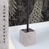 Evideco French Home Goods Modern Square Toilet Brush and Holder Set with Black Metallic Handle, Stone-Effect Design - 4 of 4