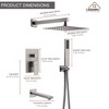 CASAINC 1-Spray Patterns with 2.5 GPM 10 Inches Tub Wall Mount Dual Shower Heads in Spot Resist - 2 of 4