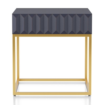 Cilker 1 Drawer End Table Antique Blue/Gold - miBasics