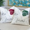 TopComfy Support Pillow Let It Snow Christmas Throw Pillow with Green Knit Hat for Holiday Decor, Green, 17"*17"*10" - 2 of 4