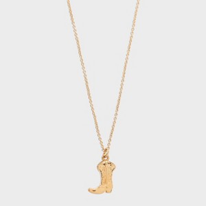 Tiny Tags 14K Gold Ion Plated Cowboy Boot Necklace - Gold - 1 of 4