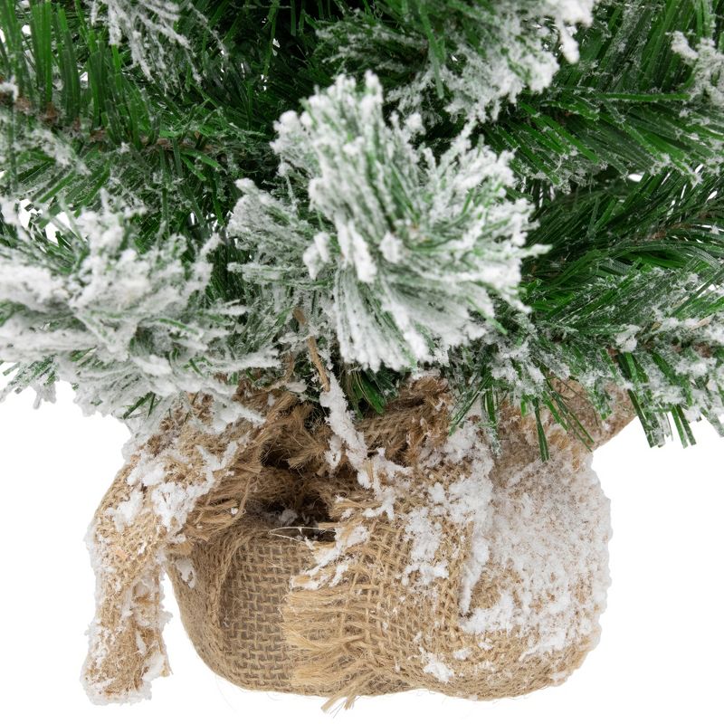 Northlight 1.8 FT Flocked Pine Full Artificial Christmas Tree in Burlap Base - Unlit, 6 of 7