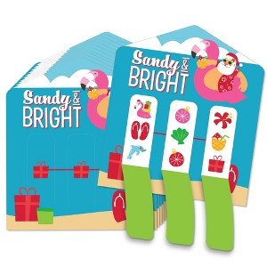 Big Dot of Happiness Tropical Christmas - Beach Santa Holiday Party Game Pickle Cards - Pull Tabs 3-in-a-Row - Set of 12 - 1 of 4