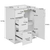 Modern Bathroom Vanity with Ceramic Sink, 2 Drawers and Adjustable Shelf, Compact Storage Cabinet for Small Bathrooms-The Pop Home - 4 of 4