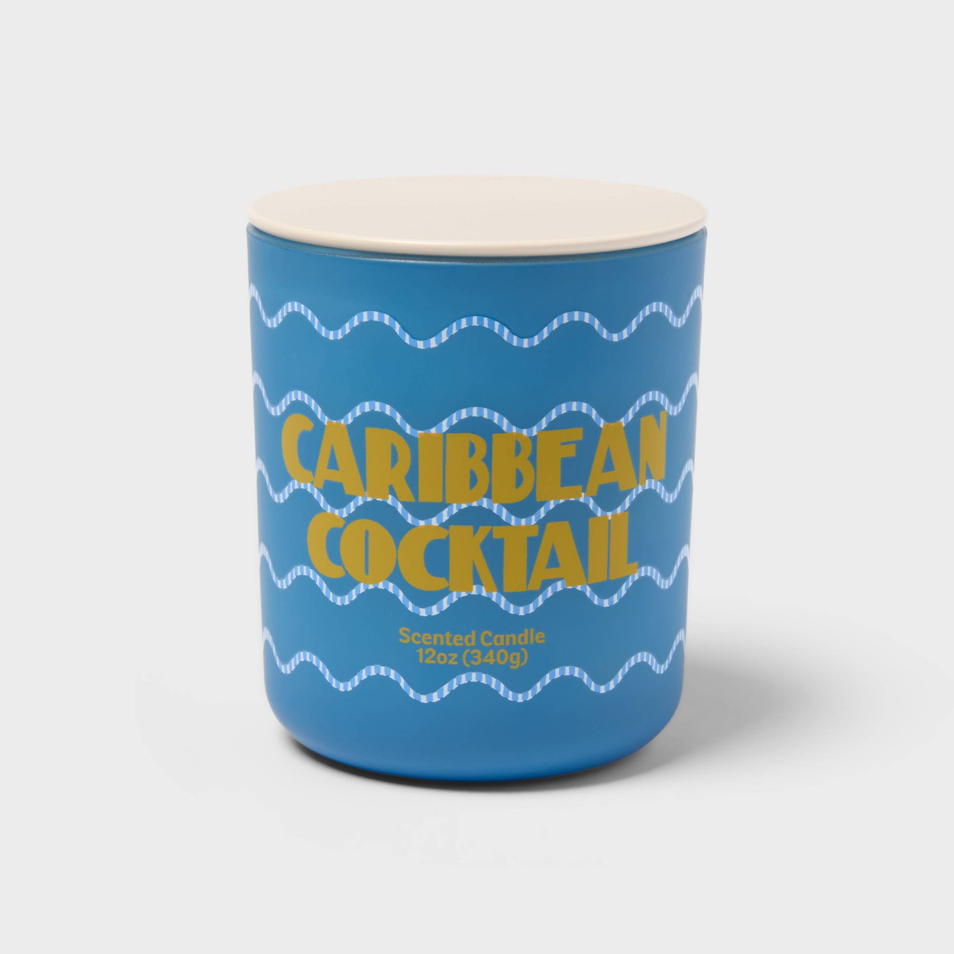 Glass Wave Caribbean Cocktail Jar Candle with Lid 12oz - Room Essentials™