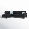 TiramisuBest Black Faux Leather L-Shaped Sectional Sofa with Storage Ottoman & Cup Holders, 2-Piece Couch for Living Room - 4 of 4