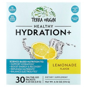Terra Origin Healthy Hydration+, Lemonade, 30 On The Go Packets, 0.20 oz (5.8 g) Each - 1 of 4