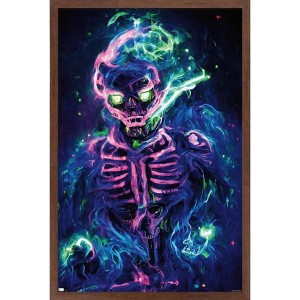 Trends International Wumples - Neon Skeleton Framed Wall Poster Prints - 1 of 4