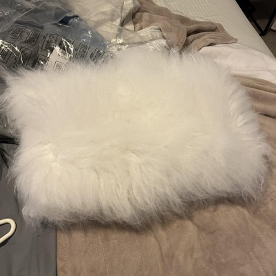 Poly Filled Faux Mongolian Fur Throw Pillow - Saro Lifestyle : Target