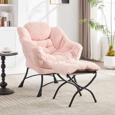 Grungis 27.52''W Accent Chair with Ottoman,Lazy Chair with Side Pocket and Cushion Design,Chair and Ottoman Sets for Bedroom,Reading Room