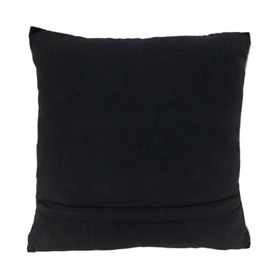 18" Black and White Cotton Multi-Pattern Throw Pillow