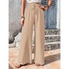 Women's Stylish Versatile Bubble Textured Wide - Leg Pants, Casual Loose - Fit Drawstring Trousers - 4 of 4
