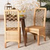 2pc Moscow Rattan and Wood Dining Chair Set Natural/Walnut - bali & pari - 2 of 4