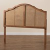 Iris Vintage Wood and Synthetic Rattan Arched Headboard Walnut - Baxton Studio - 4 of 4