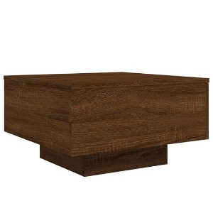 VidaXL Brown Oak Coffee Table-Modern Engineered Wood Centerpiece w/RGB LED Lights - 1 of 4