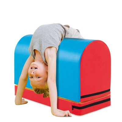 Costway Mailbox Tumbling Mat Gymnastics Vaulting Box with Detachable Mat & Carrying Handle Pink/Red