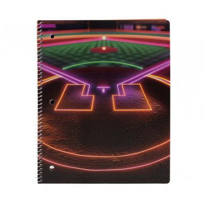 Continental Accessory Neon Lights Baseball Field Subject Notebook 80ct Wide Ruled