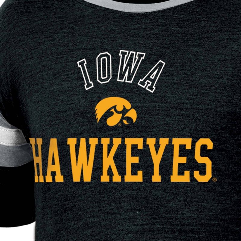 NCAA Iowa Hawkeyes Girls&#39; Short Sleeve Striped Shirt, 3 of 4