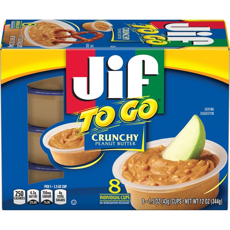 Jif Crunchy Peanut Butter To Go 12oz 8ct, 1 of 7