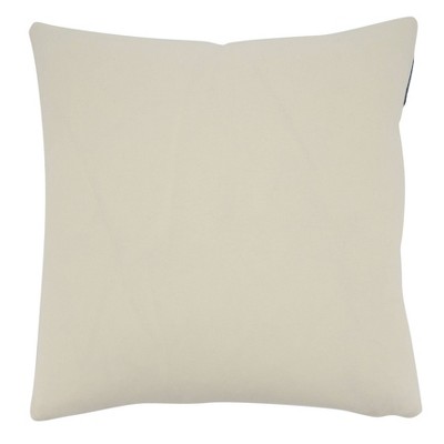 Ivory and Navy Coral Design Cotton Throw Pillow Cover
