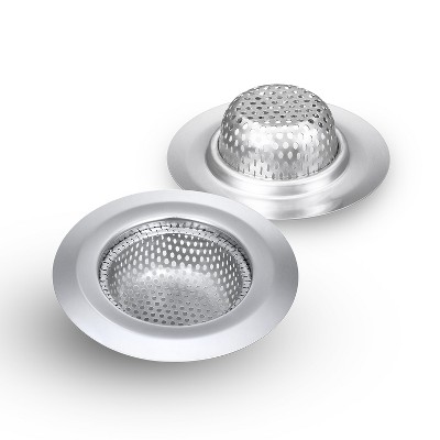 Garnen 2 Pcs 2.8" Kitchen Sink Strainer Basket, Stainless Steel Mesh Sink Drain Filter, Bar Sink Stopper for Food Prep / Utility / Camper Sink