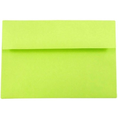 JAM Paper A8 Colored Invitation Envelopes 5.5 x 8.125 Ultra Lime Green 15955