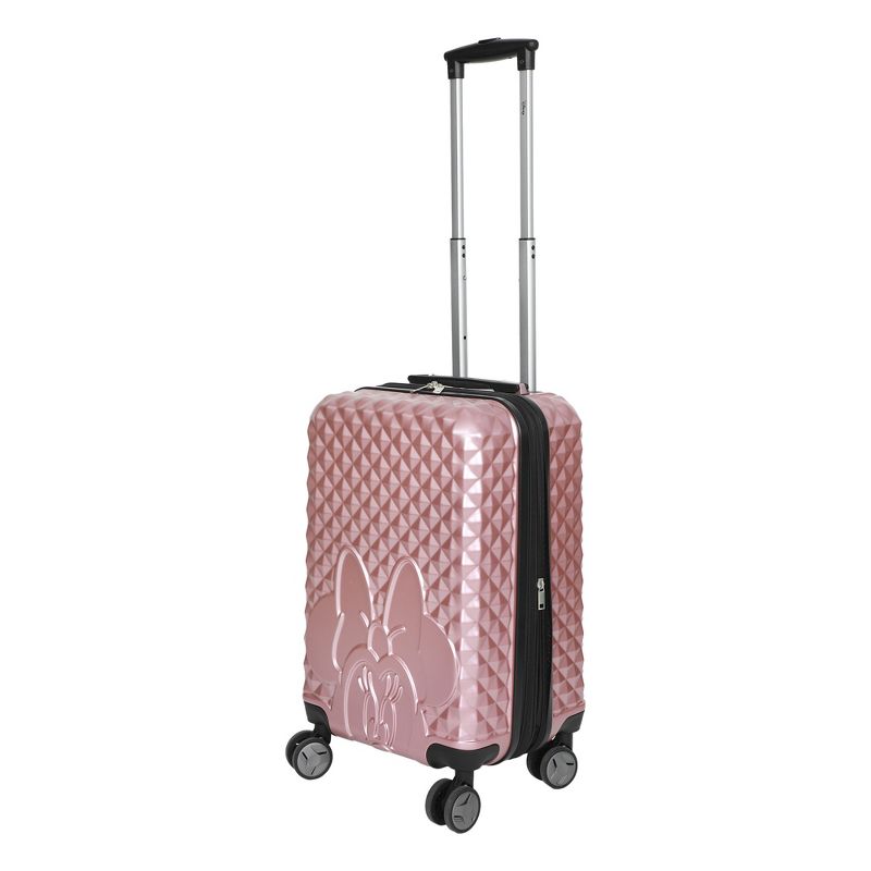 Disney Minnie Mouse Rose Gold 20” Carry-On Luggage With Wheels And Retractable Handle, 5 of 9