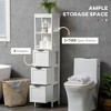 Resenkos Bathroom Cabinet, Narrow Storage Unit, Floor Cabinet for Living Room, Kitchen, White - 2 of 4