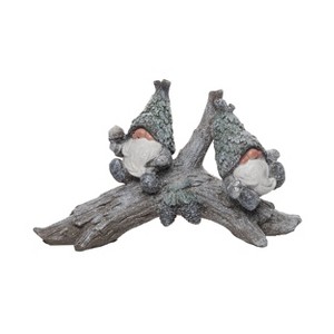 Transpac Resin 8 in. Gray Christmas Leafy Gnome Decor - 1 of 2