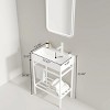 Bathroom Floor Cabinet,Bathroom Vanity With Ceramic Basin And Open Metal Leg And Storage Shelf,Freestanding Bathroom Furniture-Cuddlewood - 4 of 4