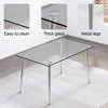 Okak Dining Table for Small Space, Contemporary Rectangle Tempered Glass Dining Table with Metal Legs for 4 People - 4 of 4