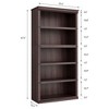 Book Shelf, 67 in Farmhouse Bookcase, with Doors Modern Storage Rack 5 Shelf - 2 of 4