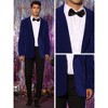 Lars Amadeus Men's Notch Lapel One Button Single Breasted Velvet Blazers - 4 of 4
