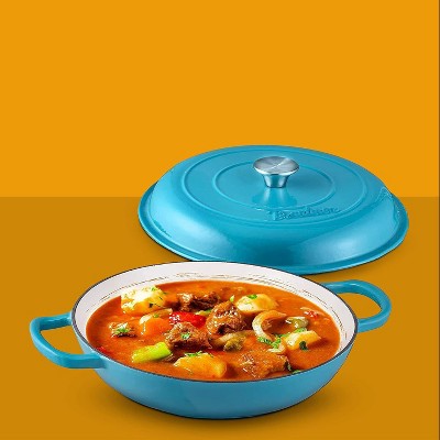 Marine Blue 3.8-Quart Enameled Cast Iron Braiser with Cover